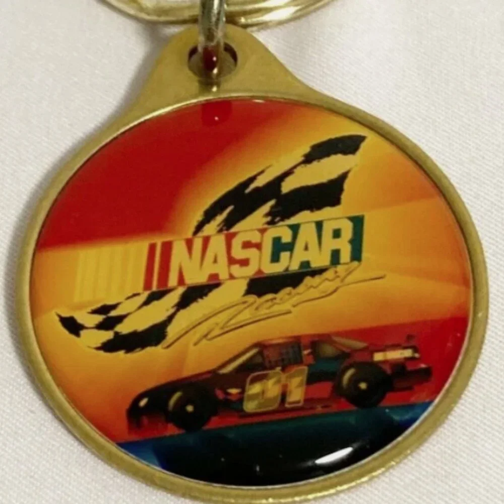 Vintage Wincraft Nascar Brass Keychain Made in USA 80s 90s